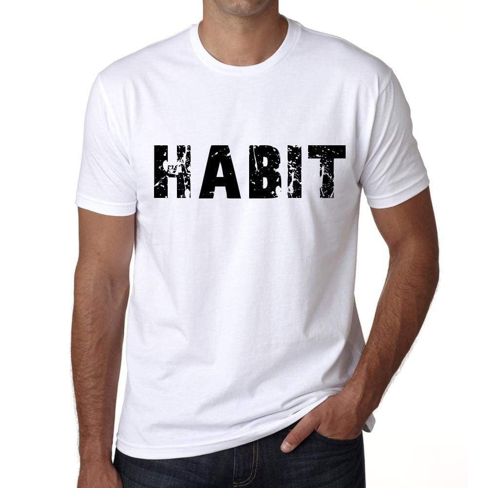 Men's Tee Shirt Vintage T shirt Habit X-Small White 00561