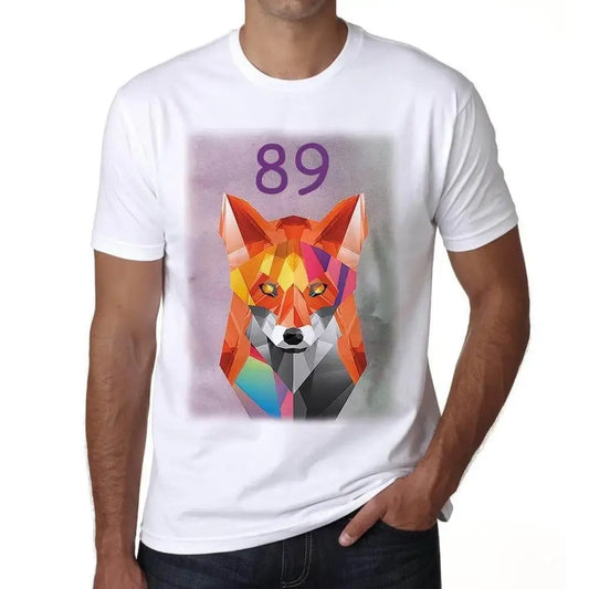 Men's Graphic T-Shirt Geometric Fox 89 89th Birthday Anniversary 89 Year Old Gift 1935 Vintage Eco-Friendly Short Sleeve Novelty Tee