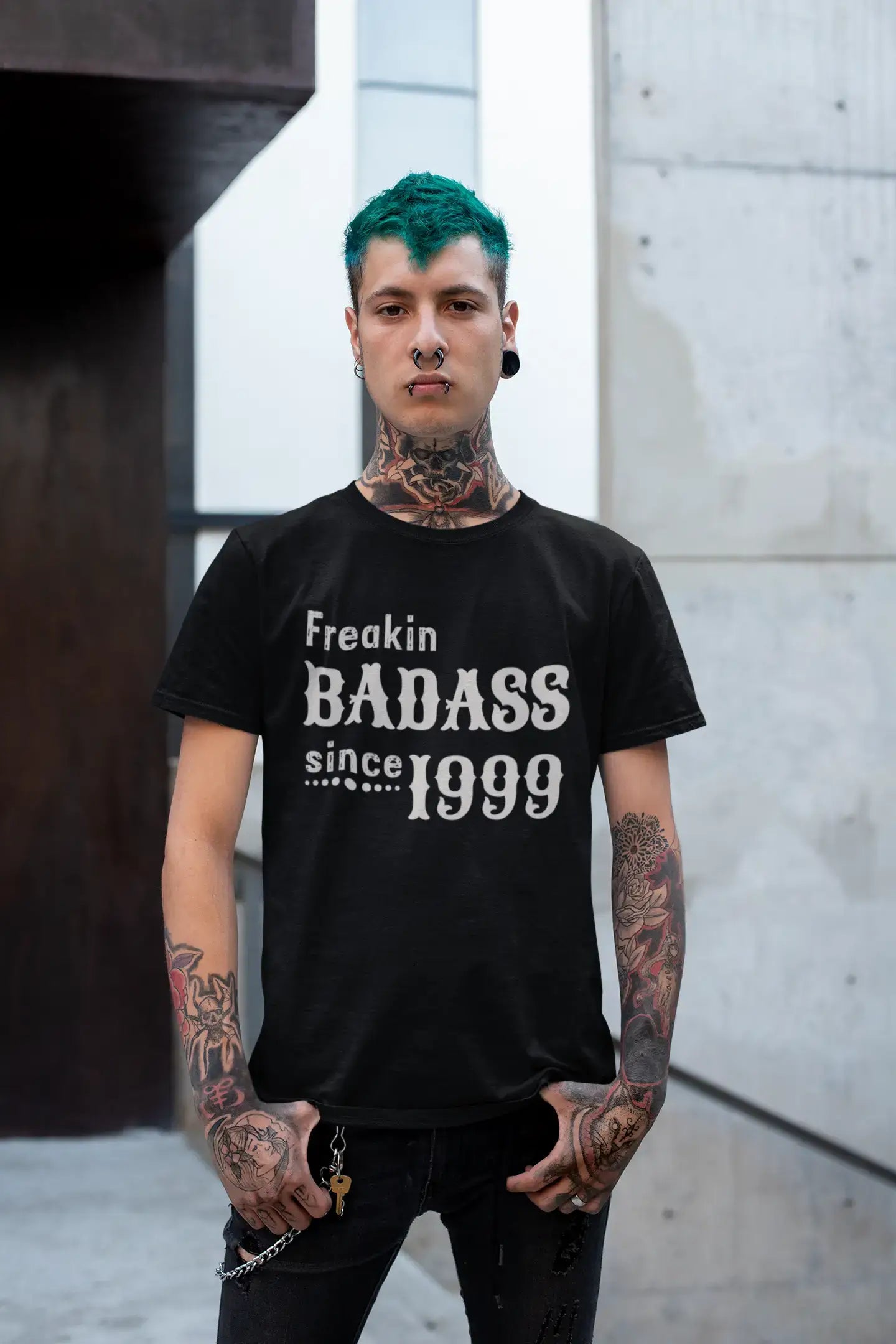 T-shirt Vintage pour Homme, Freakin Badass depuis 1999