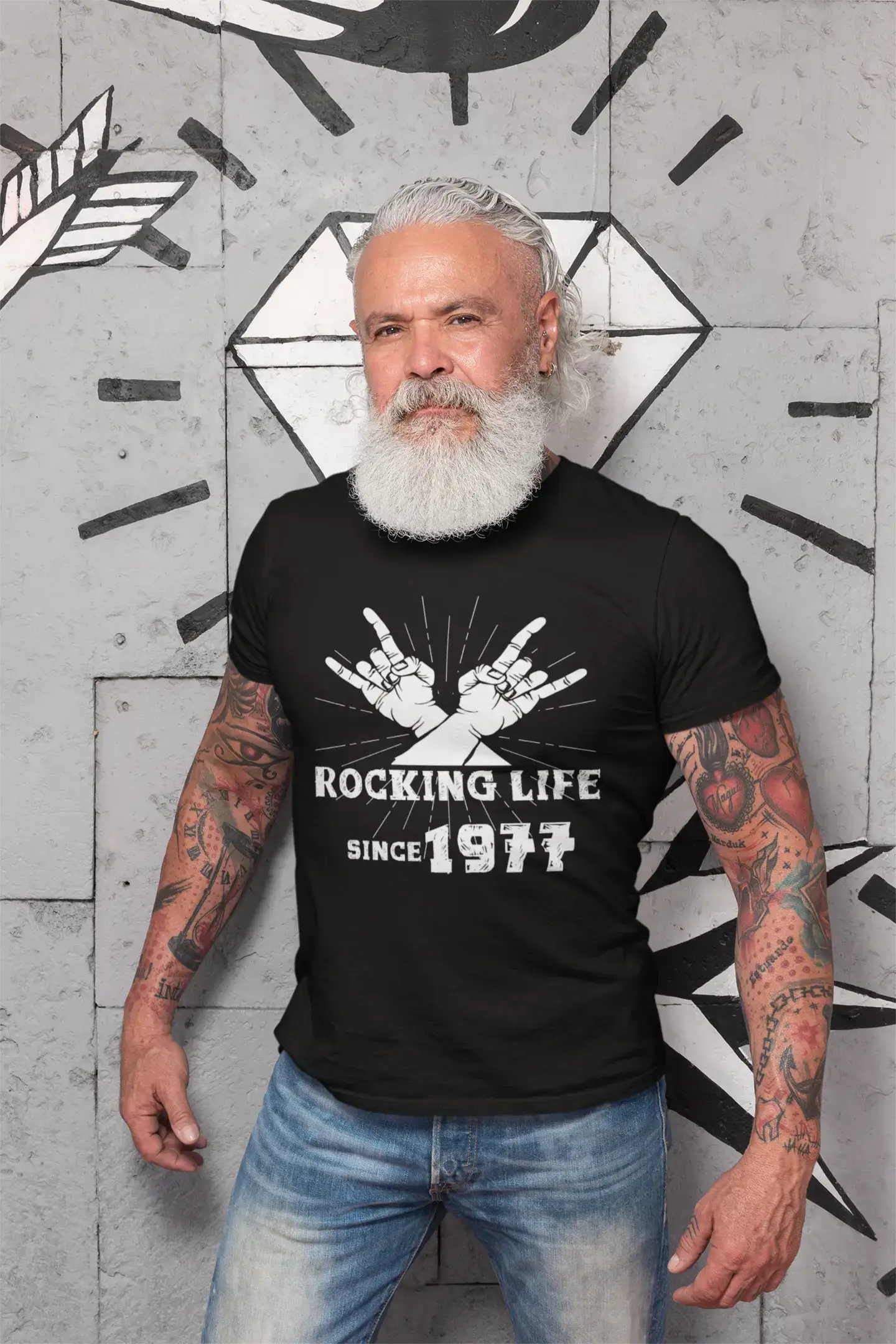 Homme Tee Vintage T Shirt Rocking Life Since 1977