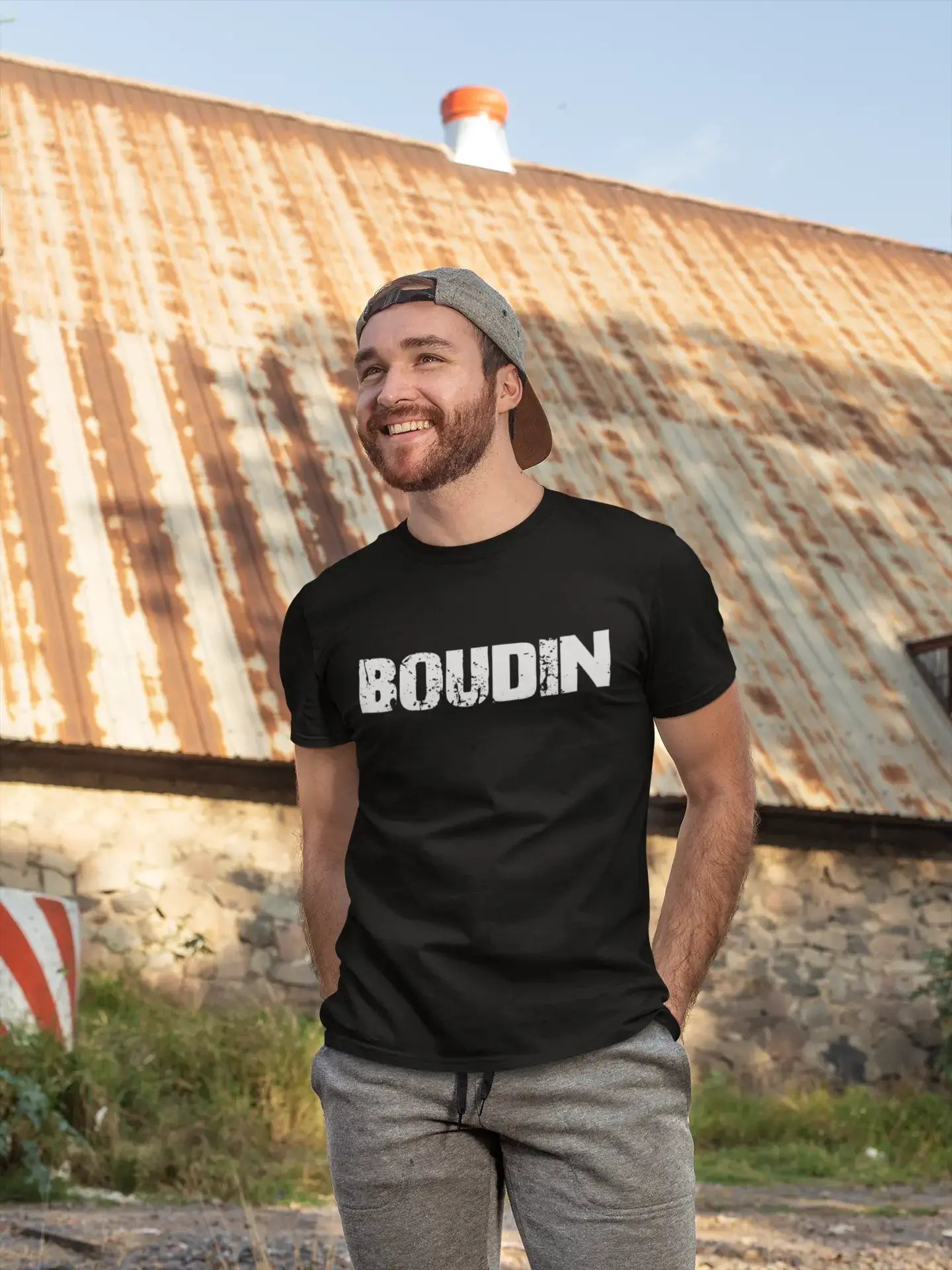 Boudin Herren Vintage T-Shirt Schwarz Geburtstagsgeschenk 00554