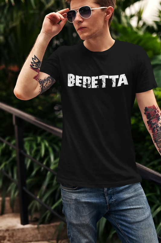beretta Men's Vintage T shirt <span>Noir</span> <span>Anniversaire</span> <span>Cadeau</span> 00555