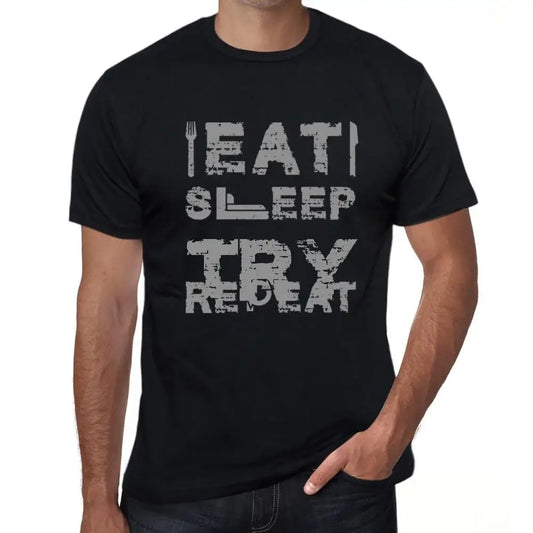 Men's Graphic T-Shirt Eat Sleep Try Repeat Eco-Friendly Limited Edition Short Sleeve Tee-Shirt Vintage Birthday Gift Novelty