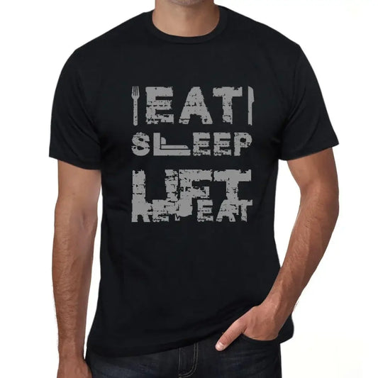 Men's Graphic T-Shirt Eat Sleep Lift Repeat Eco-Friendly Limited Edition Short Sleeve Tee-Shirt Vintage Birthday Gift Novelty