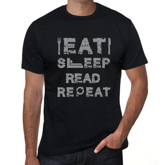 Men's Graphic T-Shirt Eat Sleep Read Repeat Eco-Friendly Limited Edition Short Sleeve Tee-Shirt Vintage Birthday Gift Novelty