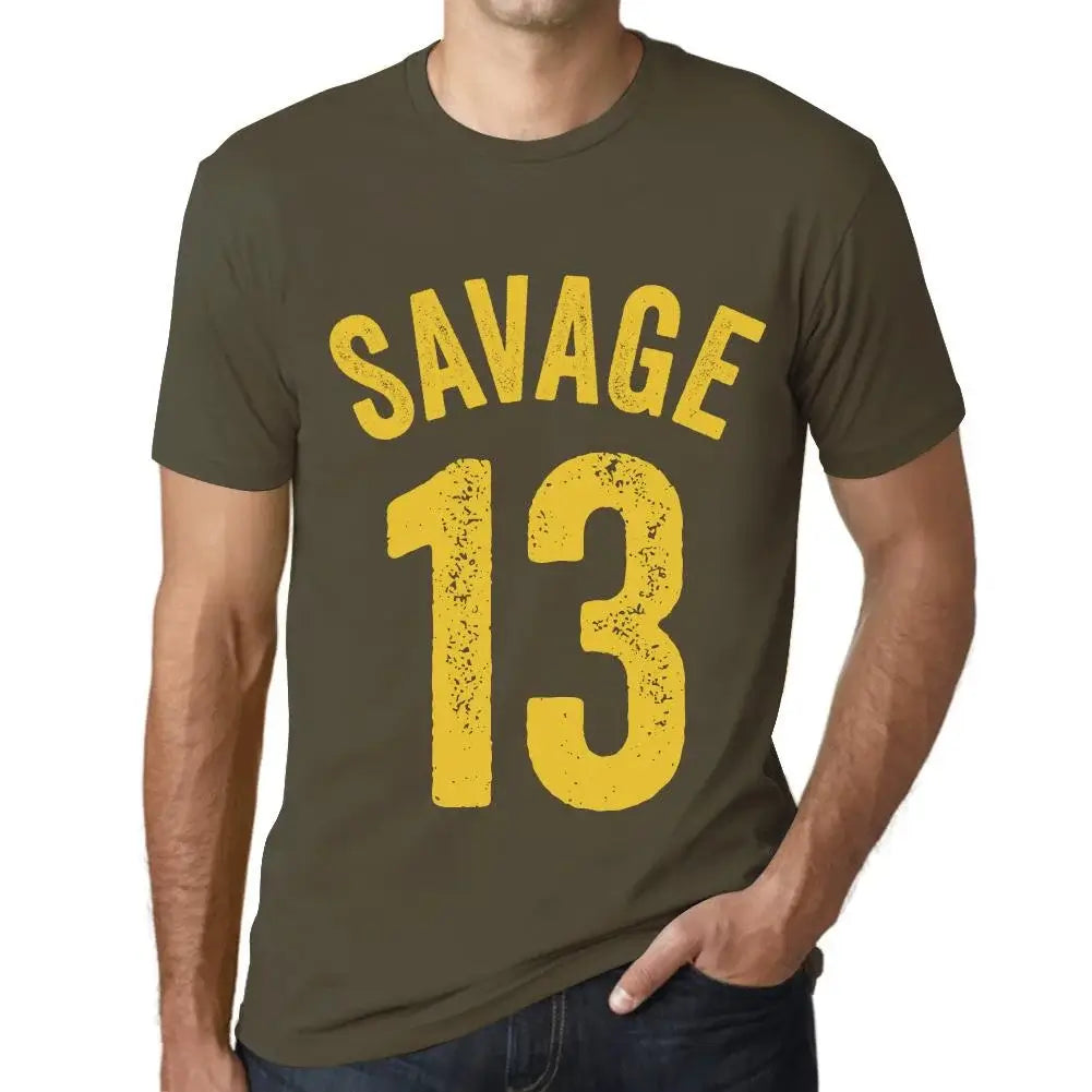 Men's Graphic T-Shirt Savage 13 13rd Birthday Anniversary 13 Year Old Gift 2011 Vintage Eco-Friendly Short Sleeve Novelty Tee