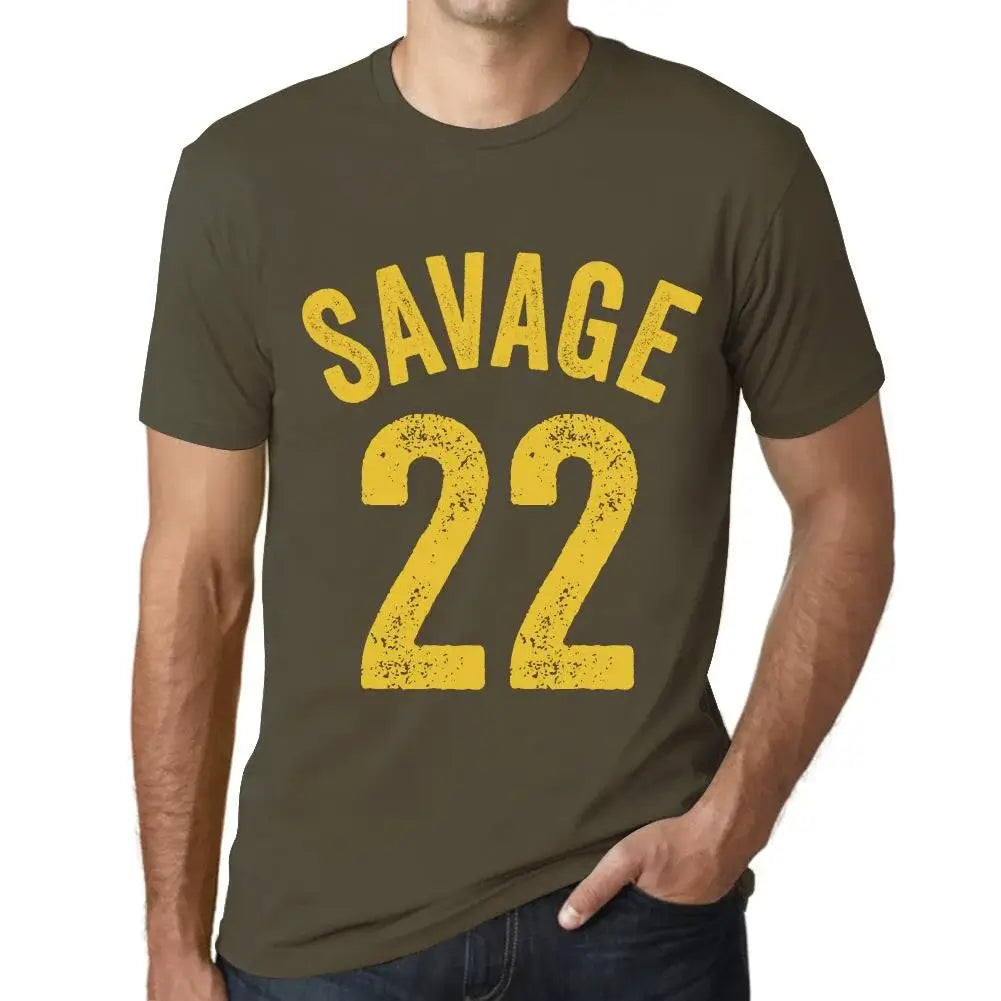 Men's Graphic T-Shirt Savage 22 22nd Birthday Anniversary 22 Year Old Gift 2002 Vintage Eco-Friendly Short Sleeve Novelty Tee