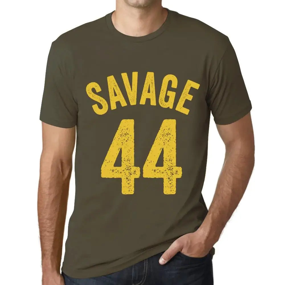 Men's Graphic T-Shirt Savage 44 44th Birthday Anniversary 44 Year Old Gift 1980 Vintage Eco-Friendly Short Sleeve Novelty Tee