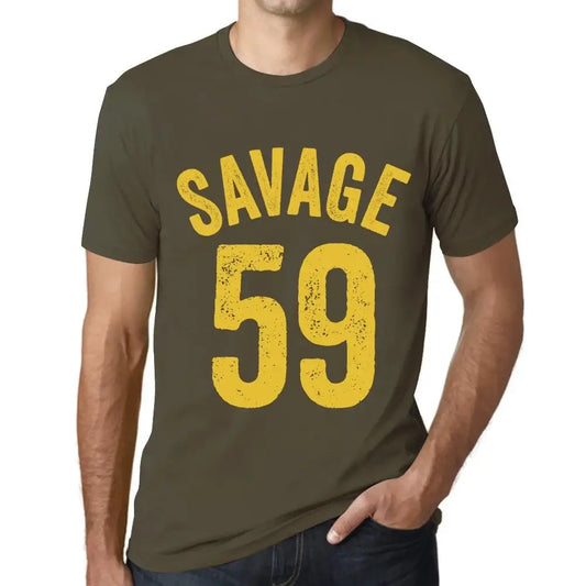 Men's Graphic T-Shirt Savage 59 59th Birthday Anniversary 59 Year Old Gift 1965 Vintage Eco-Friendly Short Sleeve Novelty Tee