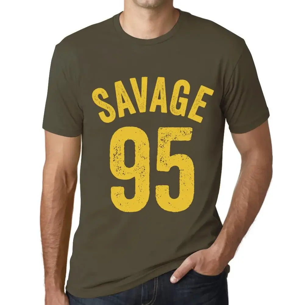 Men's Graphic T-Shirt Savage 95 95th Birthday Anniversary 95 Year Old Gift 1929 Vintage Eco-Friendly Short Sleeve Novelty Tee