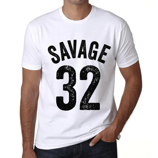 Men's Graphic T-Shirt Savage 32 32nd Birthday Anniversary 32 Year Old Gift 1992 Vintage Eco-Friendly Short Sleeve Novelty Tee