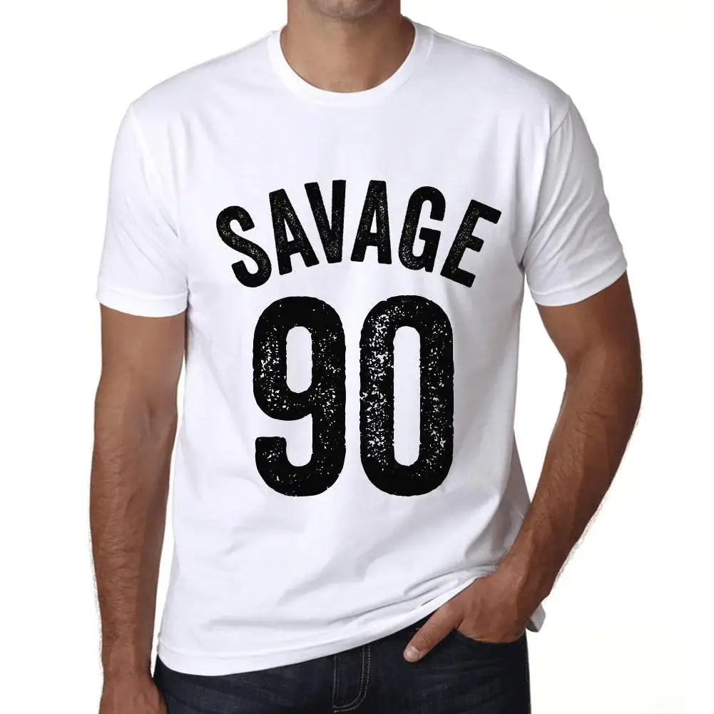 Men's Graphic T-Shirt Savage 90 90th Birthday Anniversary 90 Year Old Gift 1934 Vintage Eco-Friendly Short Sleeve Novelty Tee