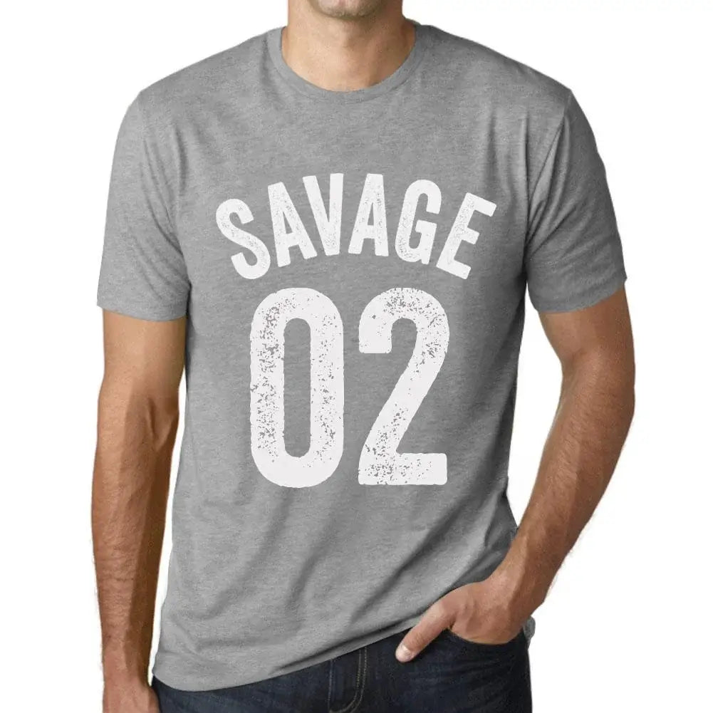 Men's Graphic T-Shirt Savage 02 2nd Birthday Anniversary 2 Year Old Gift 2022 Vintage Eco-Friendly Short Sleeve Novelty Tee