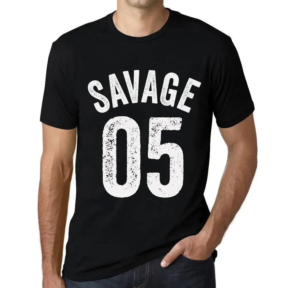 Men's Graphic T-Shirt Savage 05 5th Birthday Anniversary 5 Year Old Gift 2019 Vintage Eco-Friendly Short Sleeve Novelty Tee