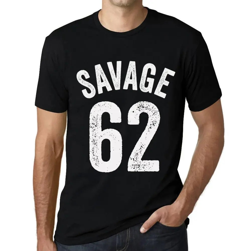 Men's Graphic T-Shirt Savage 62 62nd Birthday Anniversary 62 Year Old Gift 1962 Vintage Eco-Friendly Short Sleeve Novelty Tee