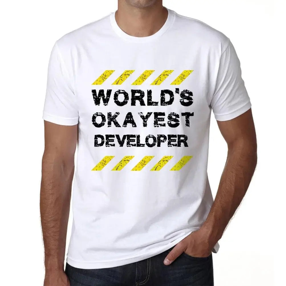 Men's Graphic T-Shirt Worlds Okayest Developer Eco-Friendly Limited Edition Short Sleeve Tee-Shirt Vintage Birthday Gift Novelty