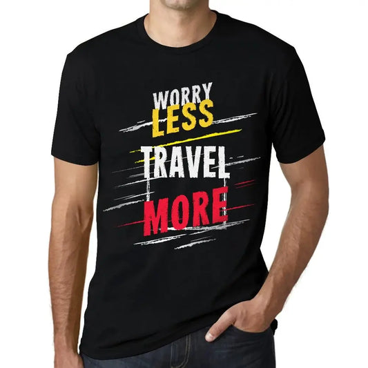 Men's Graphic T-Shirt Worry Less Travel More Eco-Friendly Limited Edition Short Sleeve Tee-Shirt Vintage Birthday Gift Novelty