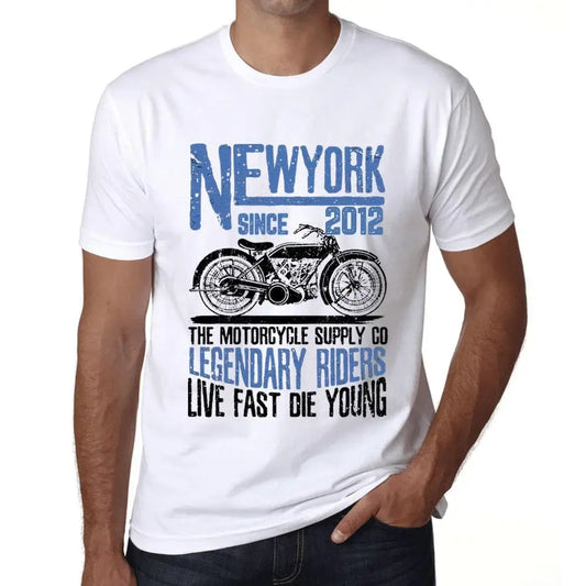 Men's Graphic T-Shirt Motorcycle Legendary Riders Since 2012 12nd Birthday Anniversary 12 Year Old Gift 2012 Vintage Eco-Friendly Short Sleeve Novelty Tee