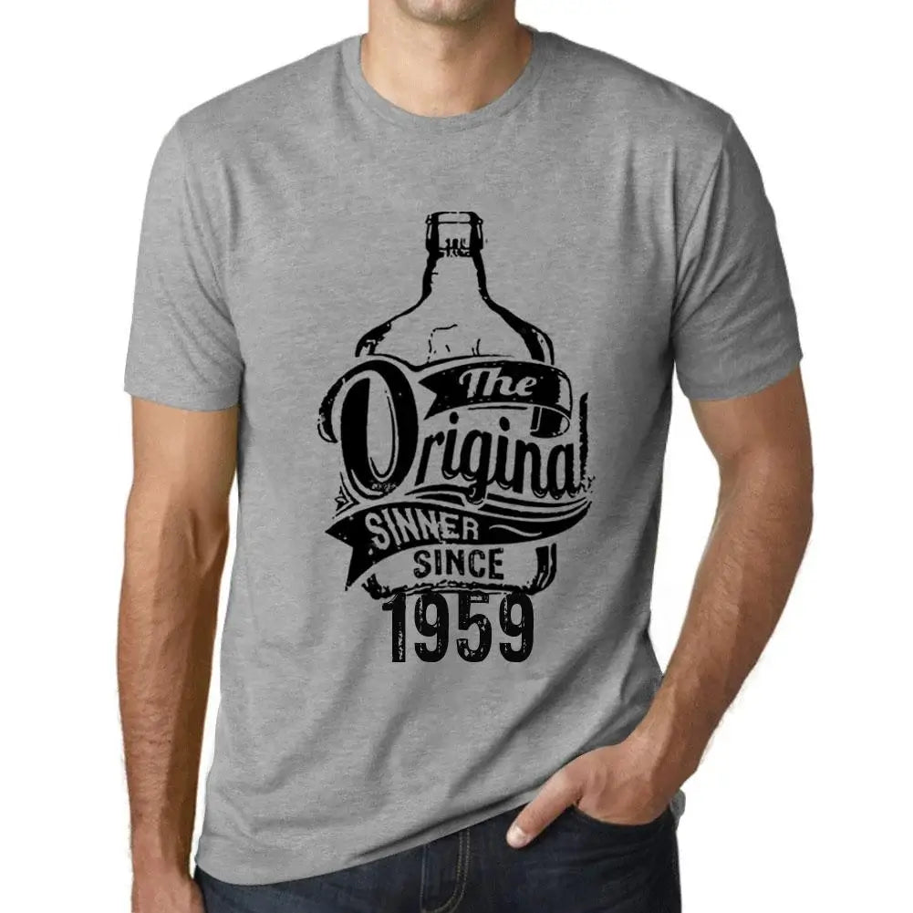Men's Graphic T-Shirt The Original Sinner Since 1959 65th Birthday Anniversary 65 Year Old Gift 1959 Vintage Eco-Friendly Short Sleeve Novelty Tee