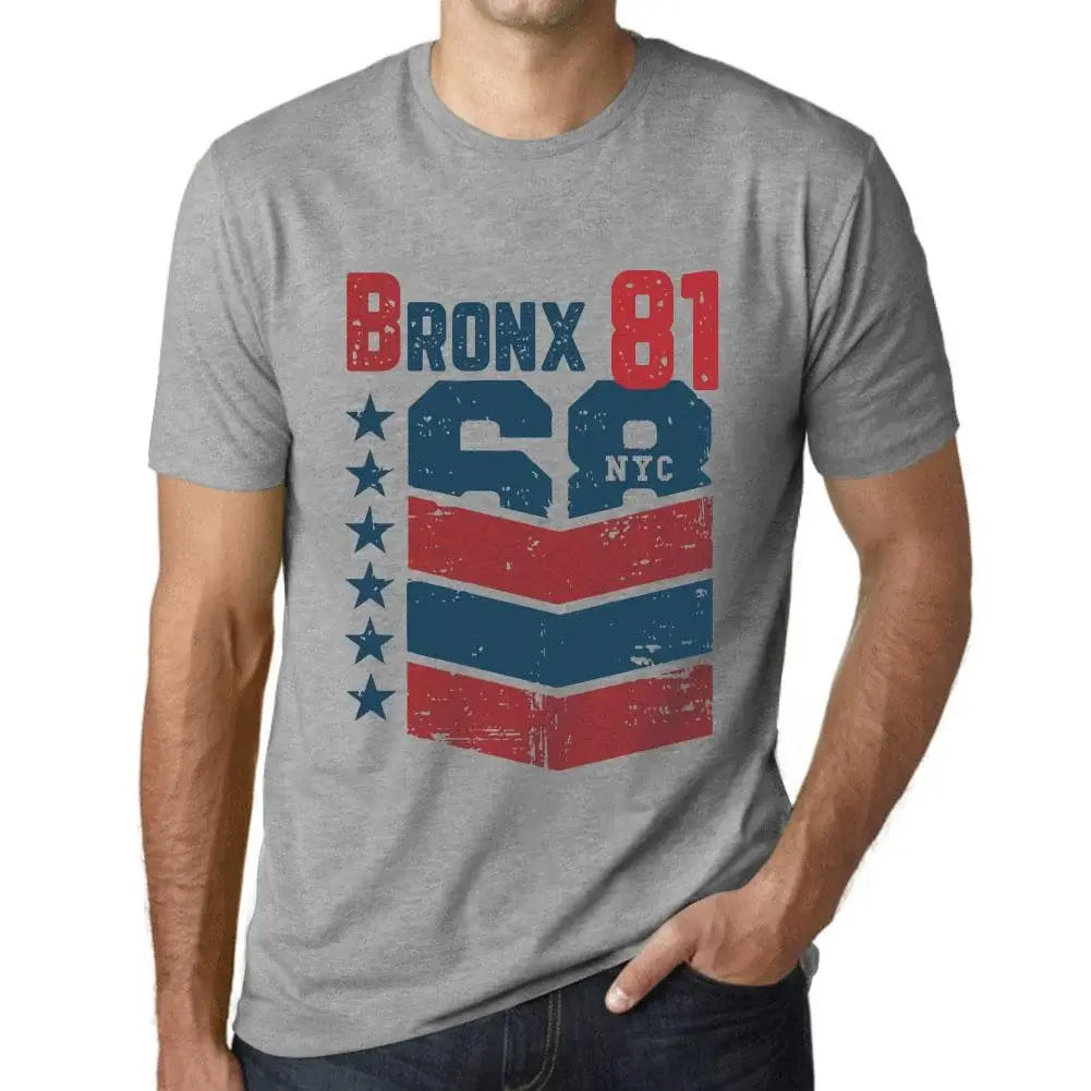 Men's Graphic T-Shirt Bronx 81 81st Birthday Anniversary 81 Year Old Gift 1943 Vintage Eco-Friendly Short Sleeve Novelty Tee