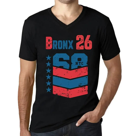 Men's Graphic T-Shirt V Neck Bronx 26 26th Birthday Anniversary 26 Year Old Gift 1998 Vintage Eco-Friendly Short Sleeve Novelty Tee