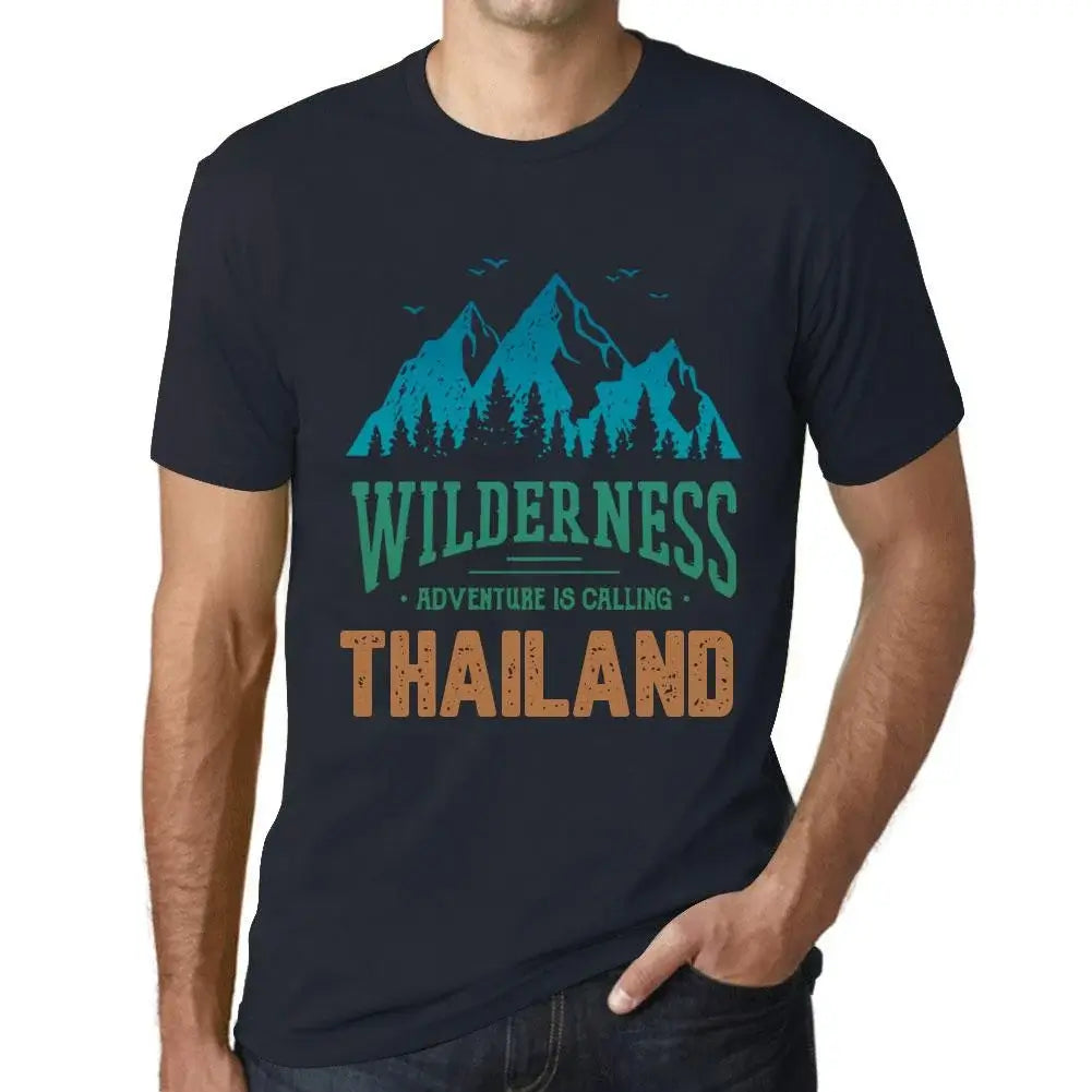 Men's Graphic T-Shirt Wilderness, Adventure Is Calling Thailand Eco-Friendly Limited Edition Short Sleeve Tee-Shirt Vintage Birthday Gift Novelty