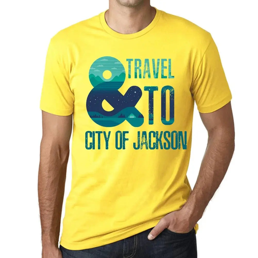 Men's Graphic T-Shirt And Travel To City Of Jackson Eco-Friendly Limited Edition Short Sleeve Tee-Shirt Vintage Birthday Gift Novelty