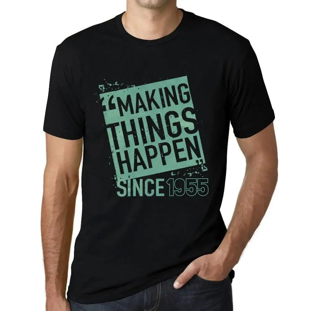 Men's Graphic T-Shirt Making Things Happen Since 1955 69th Birthday Anniversary 69 Year Old Gift 1955 Vintage Eco-Friendly Short Sleeve Novelty Tee