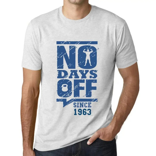 Men's Graphic T-Shirt No Days Off Since 1963 61st Birthday Anniversary 61 Year Old Gift 1963 Vintage Eco-Friendly Short Sleeve Novelty Tee
