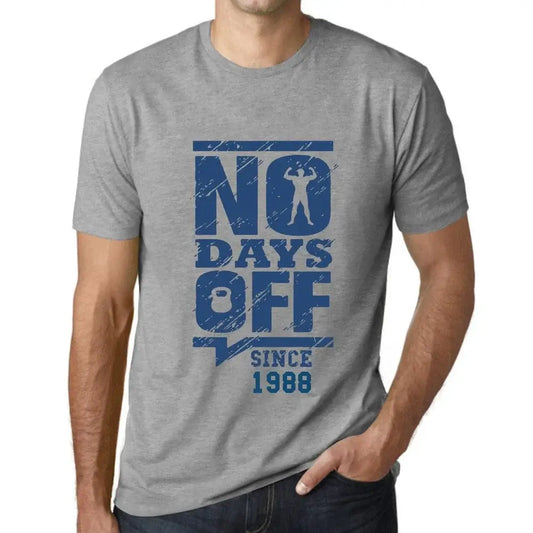 Men's Graphic T-Shirt No Days Off Since 1988 36th Birthday Anniversary 36 Year Old Gift 1988 Vintage Eco-Friendly Short Sleeve Novelty Tee