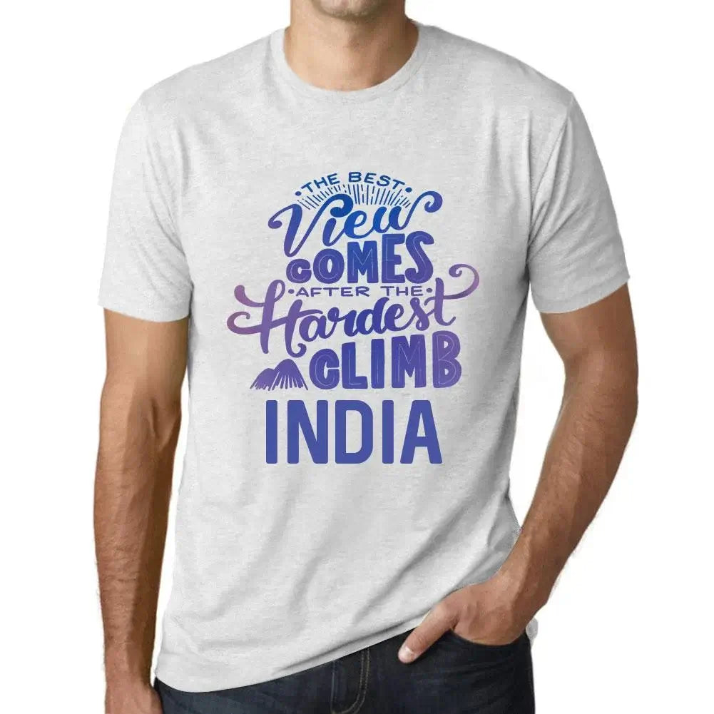 Men's Graphic T-Shirt The Best View Comes After Hardest Mountain Climb India Eco-Friendly Limited Edition Short Sleeve Tee-Shirt Vintage Birthday Gift Novelty