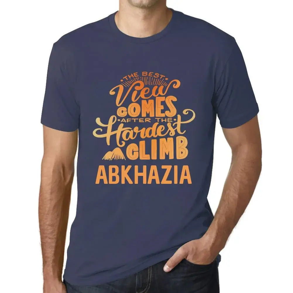 Men's Graphic T-Shirt The Best View Comes After Hardest Mountain Climb Abkhazia Eco-Friendly Limited Edition Short Sleeve Tee-Shirt Vintage Birthday Gift Novelty