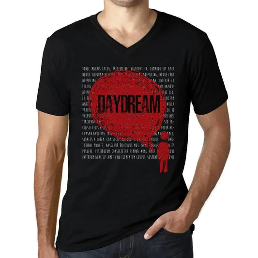 Men's Graphic T-Shirt V Neck Thoughts Daydream Eco-Friendly Limited Edition Short Sleeve Tee-Shirt Vintage Birthday Gift Novelty