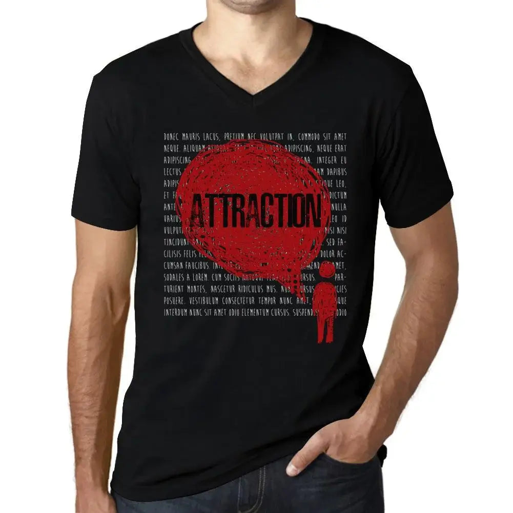 Men's Graphic T-Shirt V Neck Thoughts Attraction Eco-Friendly Limited Edition Short Sleeve Tee-Shirt Vintage Birthday Gift Novelty
