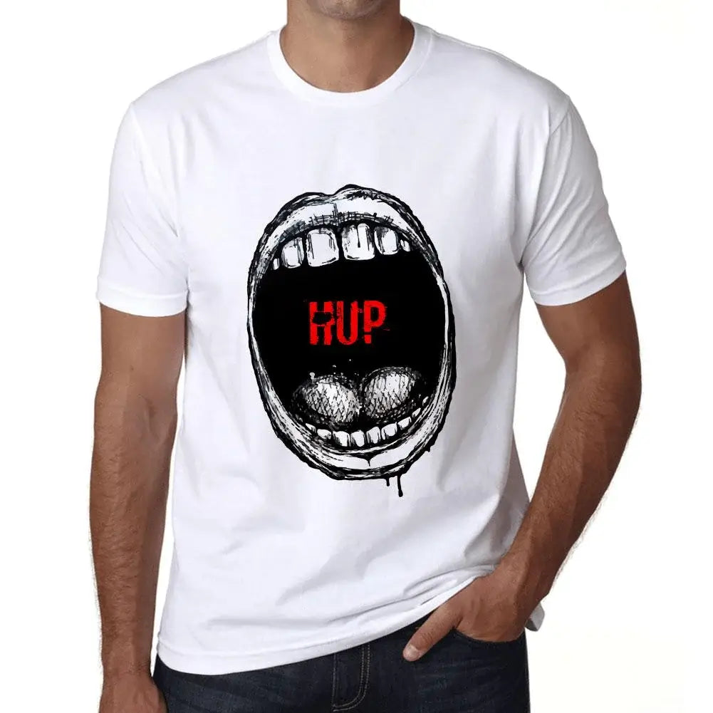 Men's Graphic T-Shirt Mouth Expressions Hup Eco-Friendly Limited Edition Short Sleeve Tee-Shirt Vintage Birthday Gift Novelty