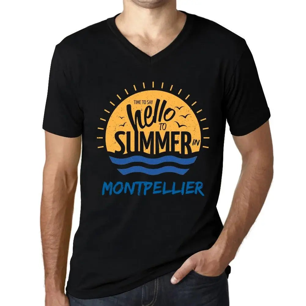 T-shirt noir uni pour hommes