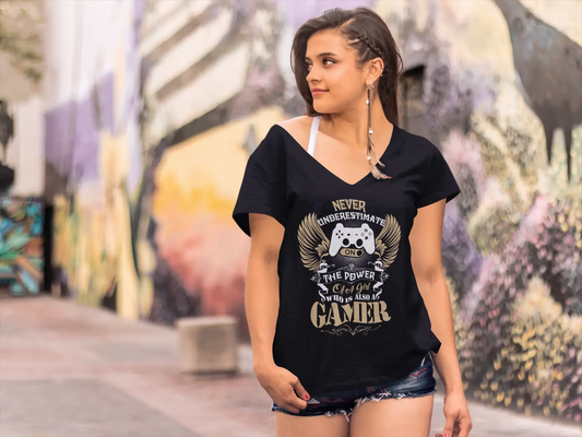 ULTRABASIC Women's Gaming T-Shirt - Never Underestimate the Power of A Gamer Girl