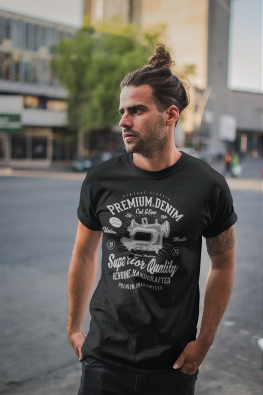 ULTRABASIC Herren T-Shirt Vintage Classic Cut and Sew – Nähmaschine 1973 T-Shirt