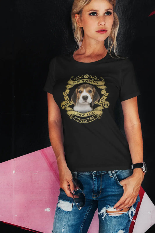 ULTRABASIC Bio-T-Shirt für Damen, Beagle-Hund – Moment I Saw You I Loved You, Welpen-T-Shirt für Damen