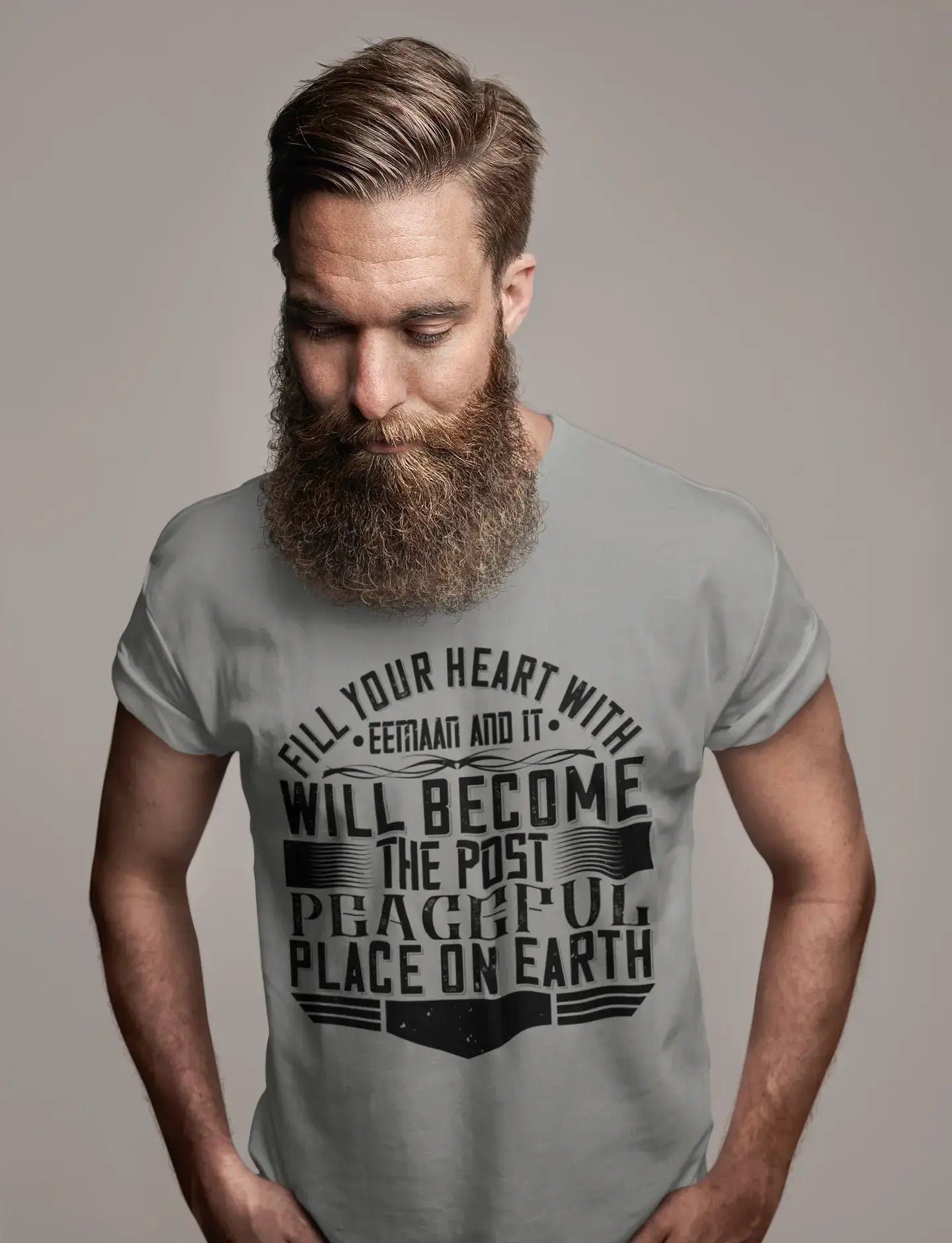ULTRABASIC Men's T-Shirt Fill Your Heart With Iman - Muslim Tee Shirt