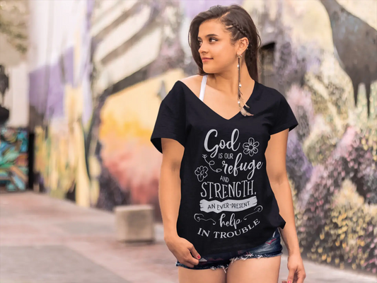 ULTRABASIC Women's T-Shirt God Is Our Refuge - Short Sleeve Tee Shirt Tops