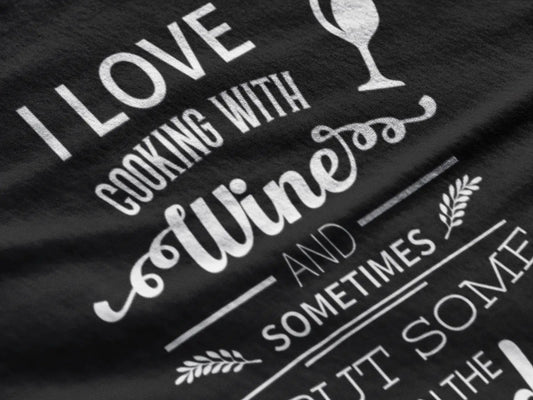 ULTRABASIC T-Shirt Femme J'aime Cuisiner avec du Vin - T-Shirt drôle à Manches Courtes Hauts