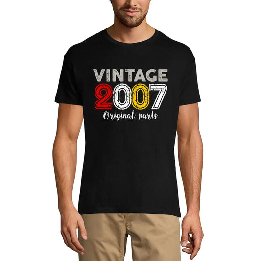 Men's Graphic T-Shirt Original Parts 2007 17th Birthday Anniversary 17 Year Old Gift 2007 Vintage Eco-Friendly Short Sleeve Novelty Tee