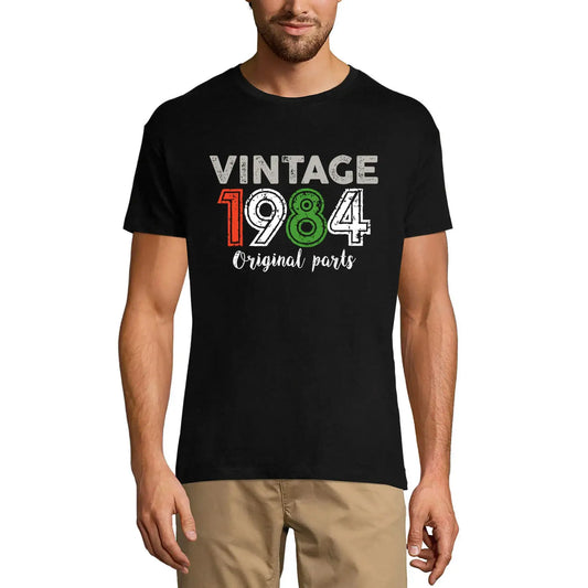 Men's Graphic T-Shirt Original Parts 1984 40th Birthday Anniversary 40 Year Old Gift 1984 Vintage Eco-Friendly Short Sleeve Novelty Tee