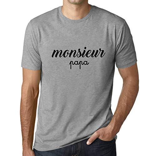 Ultrabasic - Homme T-Shirt Graphique Monsieur Papa Imprimé Lettres Noël Cadeau Gris Chiné