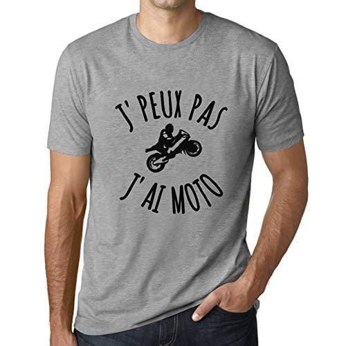 Ultrabasic - Herren T-Shirt J'peux Pas J'Ai Motoa T-Shirt Cadeau Imprimé Tée-Shirt Gris Chiné