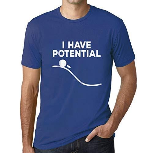 Ultrabasic - Homme Graphique J'Ai du Potentiel Impression de Lettre Tee Shirt Cadeau Royal