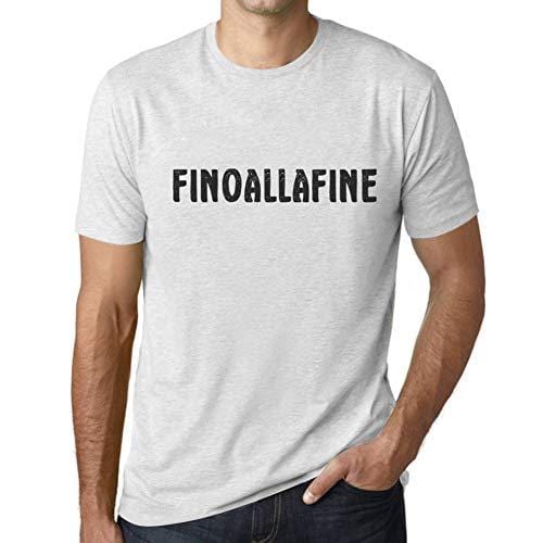 Ultrabasic - Herren T-Shirt Graphique Finoallafine Blanc Chiné