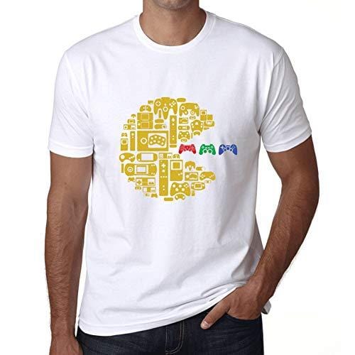 Ultrabasic - Graphique Homme Classique Vintage Manette T-Shirt Esports Cadeau Imprimé Tée-Shirt Blanco