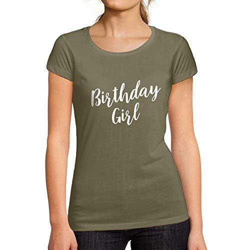 Ultrabasic - Tee-Shirt Femme col Rond Décolleté Cute Birthday Girl Party Khaki